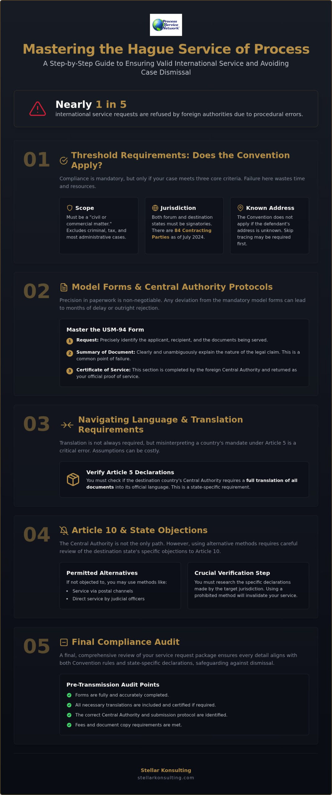 Hague Service of Process Requirements: The Essential Compliance Checklist